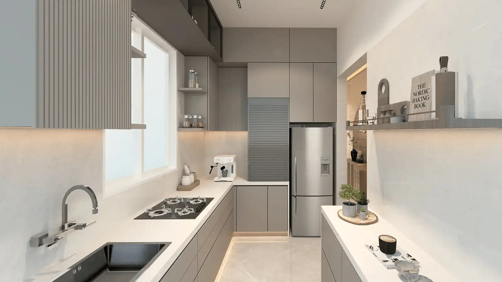 Modern and functional modular kitchen design for a home at Peninsula Estates Alibaug One